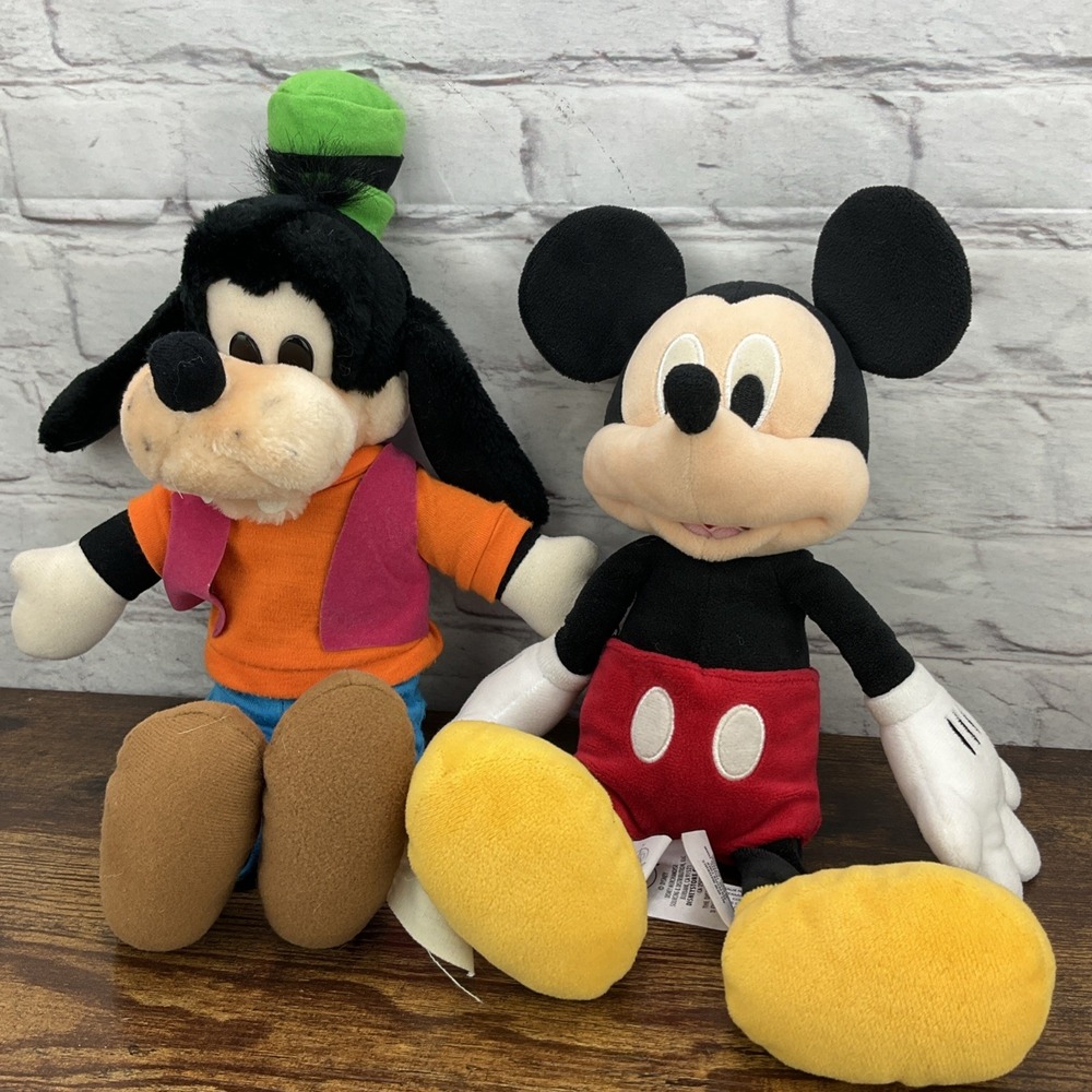 Goofy And Mickey Mouse Plush 12" doll stuffed animal Walt Disney